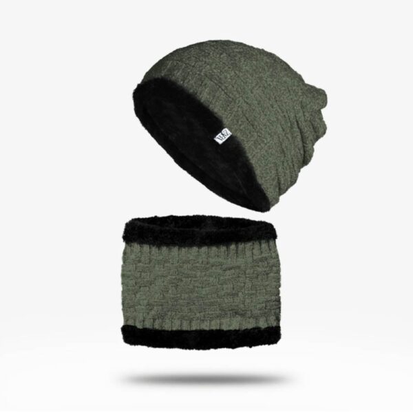Beanie Hat & Scarf Set - Army Green